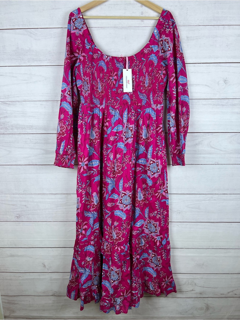 NWT Vineyard Vines Women Ellen Maxi Dress Size Medium Cassie Floral Pink
